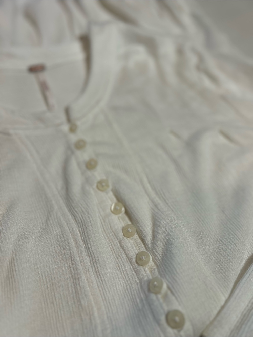 Free People Your Girl Flounce Hem Henley Tunic Top White Size Small - Picture 4 of 11